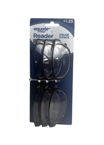 3 PACK READING GLASSES +1.25