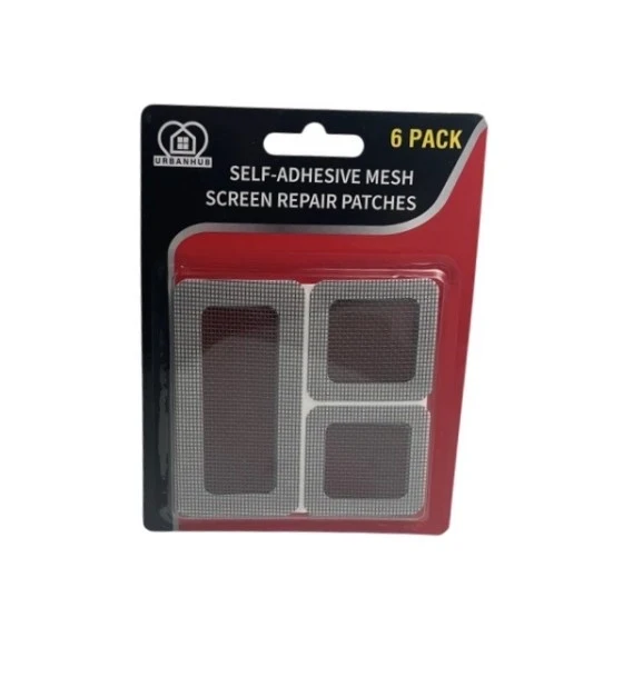 SELF-ADHESIVE MESH SCREEN REPAIR PATCHES 6 PACK