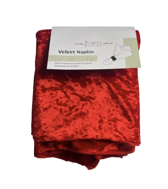 RED VELVET NAPKIN 20 X 20 INCH