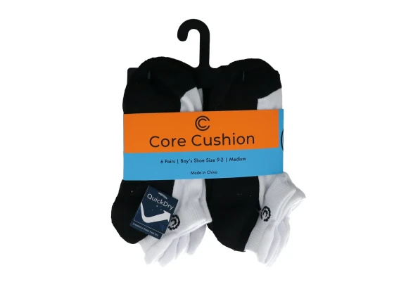 CORE CUSHION 6 PAIRS BOY SIZE 9-2 MEDIUM