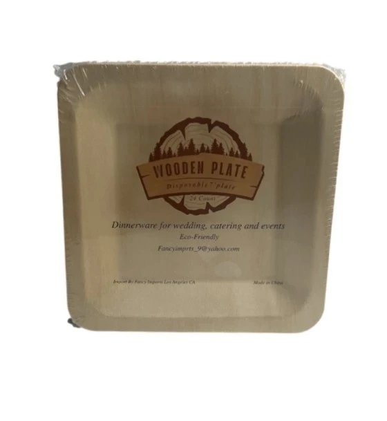 WOODEN 9 INCH PLATE 24 COUNT