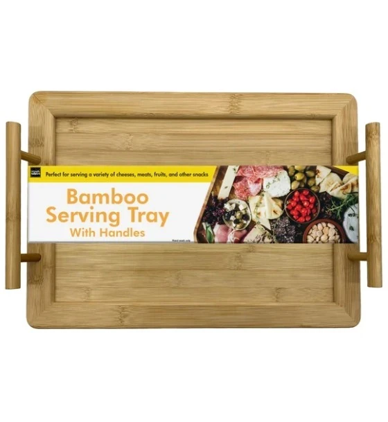 BAMBOO SERVING TRAY WITH HANDLES