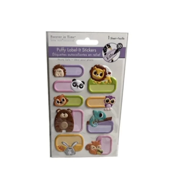 2.49 ANIMAL MAGNETISM 3D PUFFY LABEL IT STICKERS