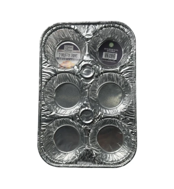 2 MUFFIN PANS 9.5 X 6.5 X 1 1/4 INCH