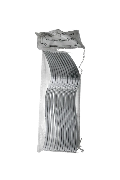 Silver Plastic Forks Premium Quality 12 Count