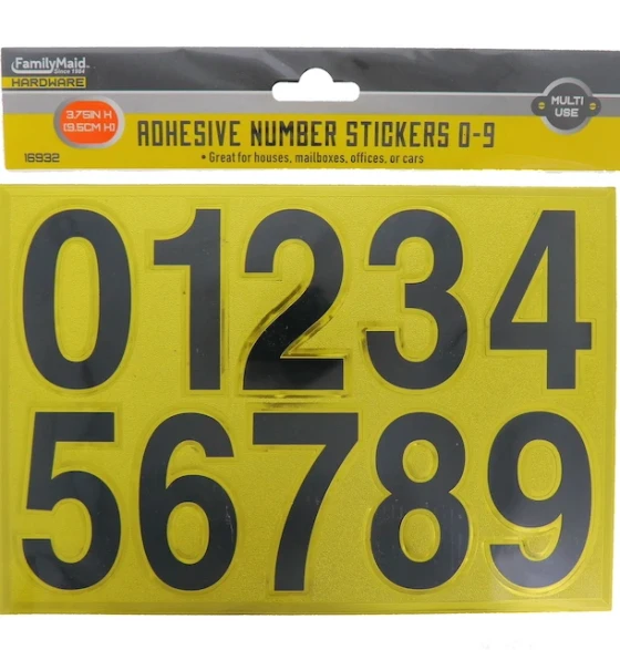 ADHESIVE NUMBER STICKERS 0-9