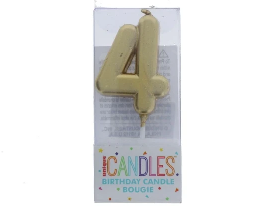 Small Gold Molded Birthday Candle # 4