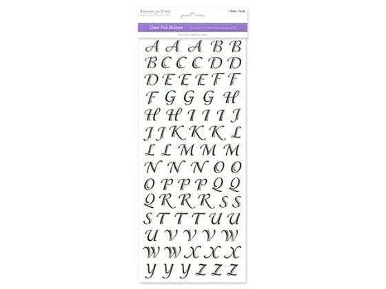BLACK SCRIPT ALPHABET PAPER CRAFT STICKER