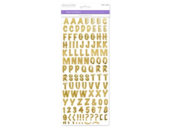 GOLD CAPS FONT PAPER CRAFT STICKER