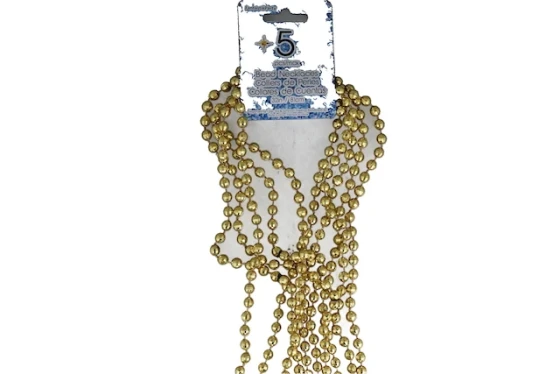 GOLD 5 PACK DISCO BEADS 32 INCH