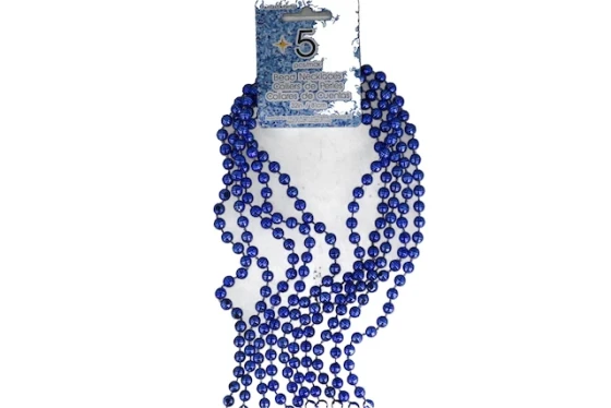 BLUE 5 PACK DISCO BEADS 32 INCH