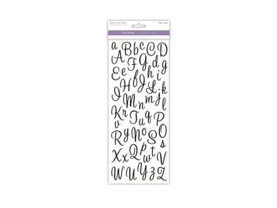 LETTERS BLACK CURSIVE PAPER CRAFT STICKER