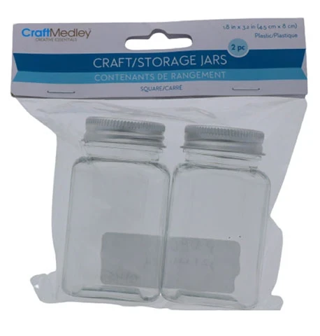 CRAFT STORAGE JARS 2 PACK 1.5 X 8 CM