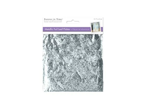 SILVER METALLIC FOIL LEAF FLAKES