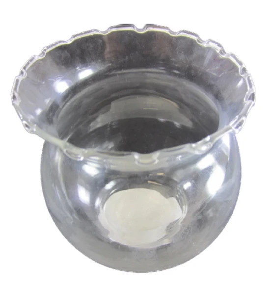 TEMP. GLASS FISH BOWL W RUFFLE 4.25 IN X 5 IN