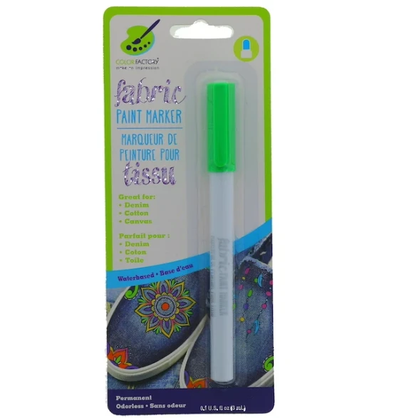 NEON GREEN FABRIC PAINT PERMANENT MARKER XXX