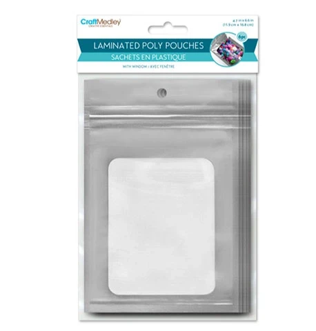 LAMINATED POLY POUCHES 6 PACK 4.7 X 6.6 INCH