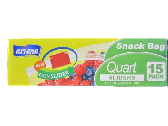 STORAGE BAG QUART SLIDERS 15PK