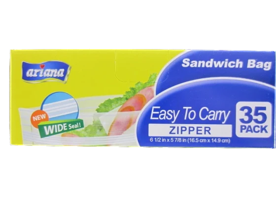 STORAGE BAG SANDWICH ZIPPER 35PK