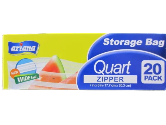 STORAGE BAG QUART ZIPPER 20PK