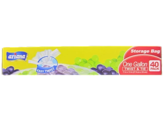 STORAGE BAG GALLON TWIST TIE 40PK
