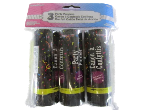PARTY POPPERS 3PC