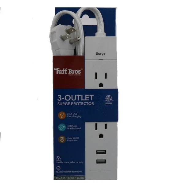 14.99TUFF BROS 3 OUTLET AND USB