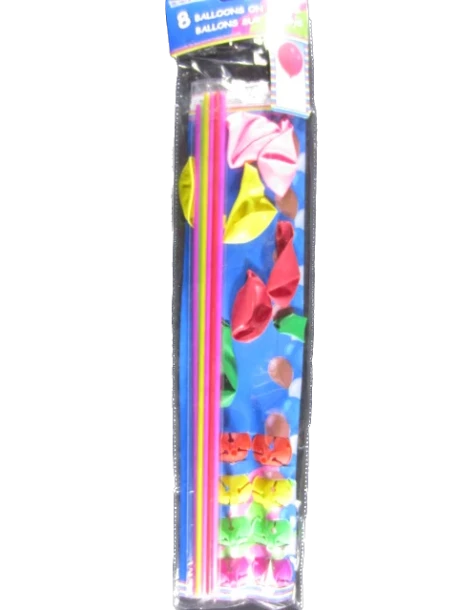 BALLOONS ON STICKS 8PC