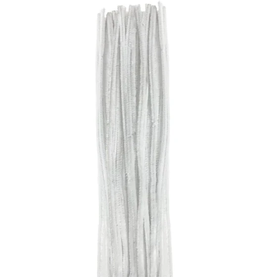 WHITE CHENILLE STEM