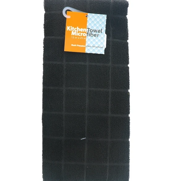 BLACK KITCHEN TOWEL 15 X 25 INCH