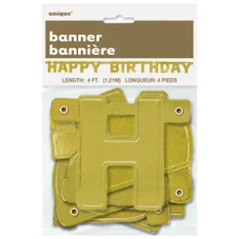 HAPPY BIRTHDAY GOLD BANNER