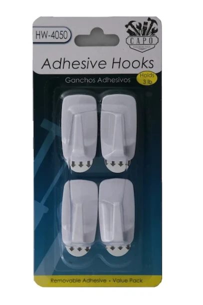 ADHESIVE HOOKS 4 PACK