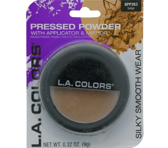 BEIGE PRESSED POWDER WITH APPLICATOR AND MIRROR