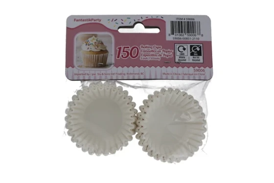 WHITE MINI CUP CAKE LINER 150 PACK