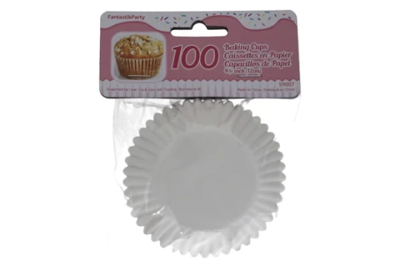WHITE CUP CAKE LINER 100 PACK