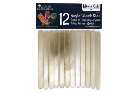 GOLD ACRYLIC CAKESICLE STICKS