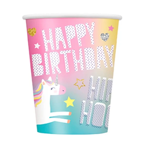 UNICORN 9 OZ CUP 8 PACK