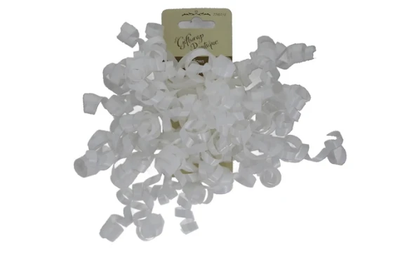 WHITE 2 PACK CURLY BOWS