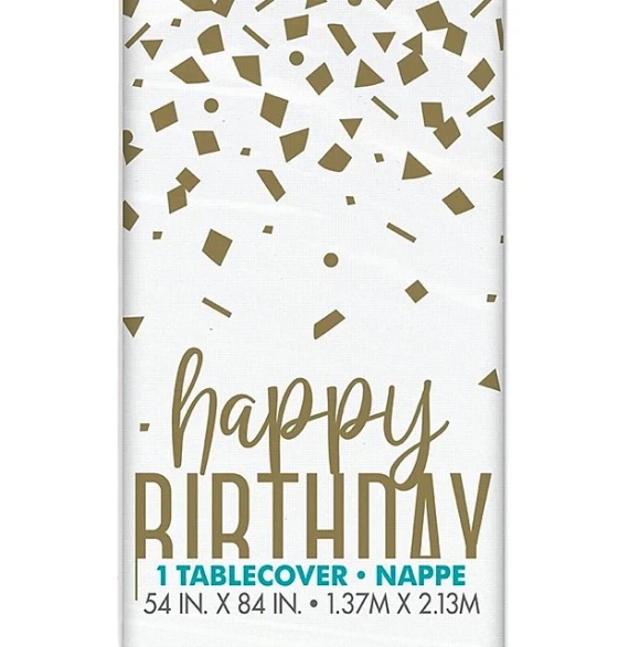 CONFETTI GOLD TABLE COVER 54 X 84