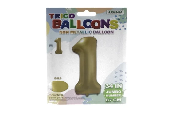 GOLD #1 34 INCH NON METALLIC BALLOON