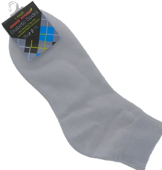 WHITE DIABETIC ANKEL SOCKS SIZE 9-11