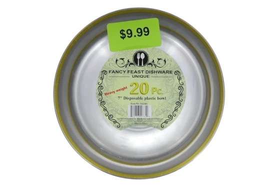 GOLD TRIM CLEAR DESSERT PLATE 30 PACK