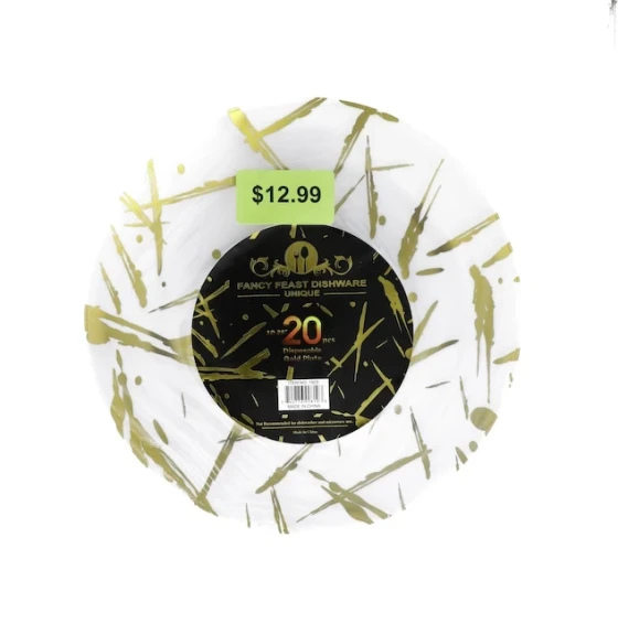 GOLD DINNER PLATES 20 PACK