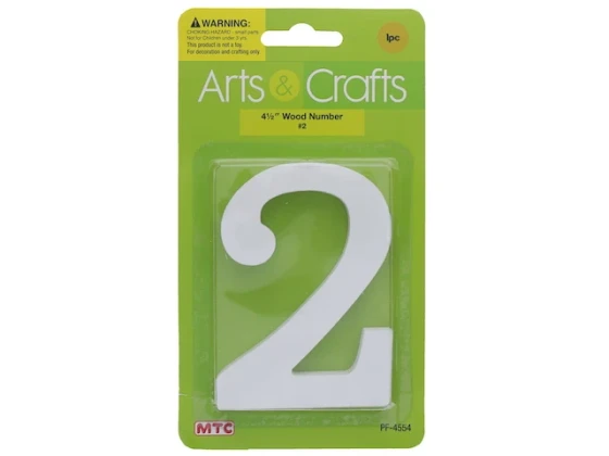 11CM WHITE WOOD NUMBER 2