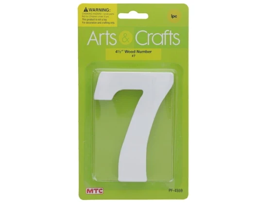 11CM WHITE WOOD NUMBER 7