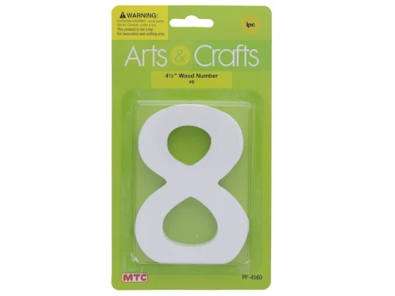 11CM WHITE WOOD NUMBER 8