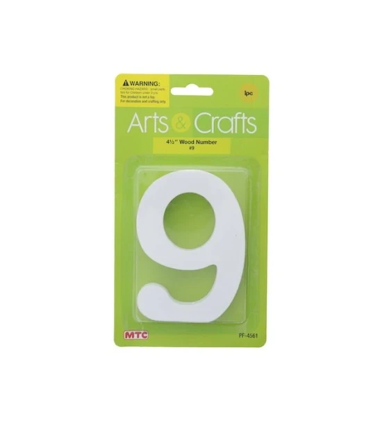 -#9 11CM WHITE WOOD NUMBER-#9 XXX