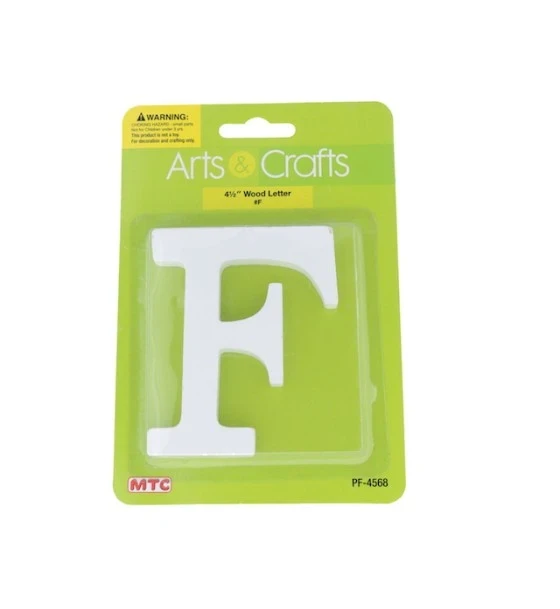 -#F 11CM WHITE WOOD LETTER - F XXX