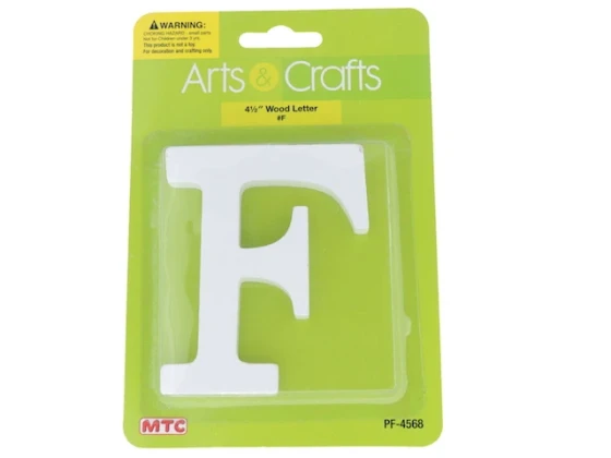 11CM WHITE WOOD LETTER - F XXX