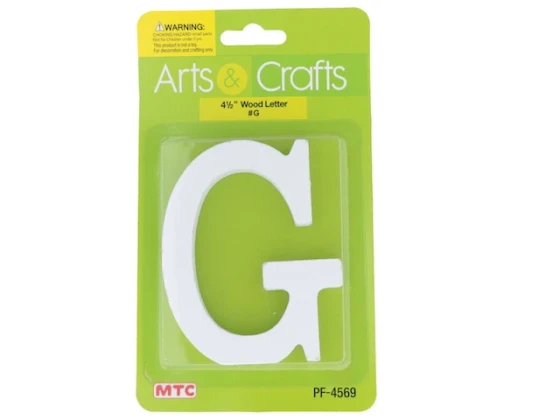 11CM WHITE WOOD LETTER - G XXX